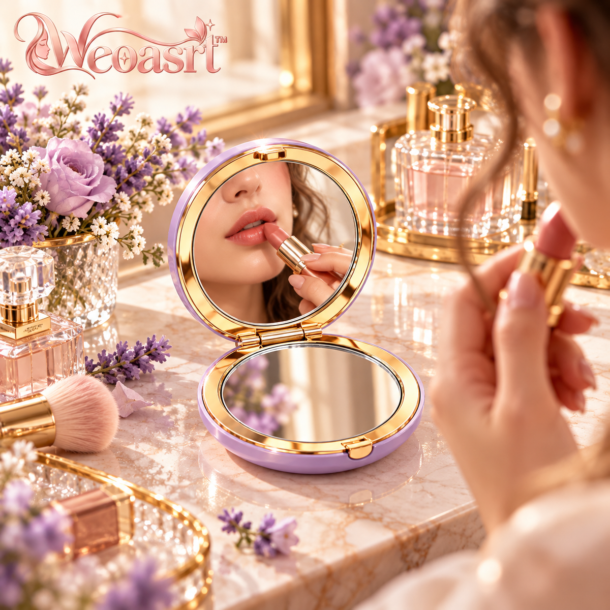 Weoasrt™ Elegant Folding Compact Makeup Mirror