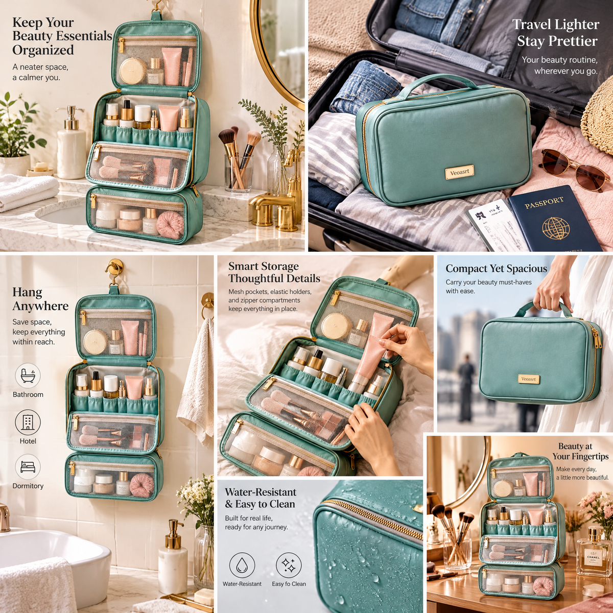 Weoasrt™ Hanging Travel Toiletry Organizer Bag