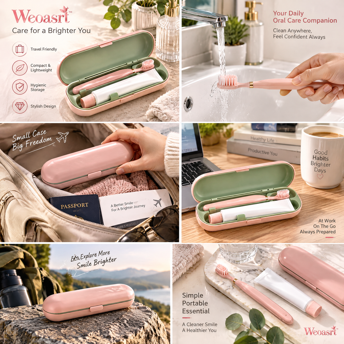 Weoasrt™ Portable Toothbrush Travel Case
