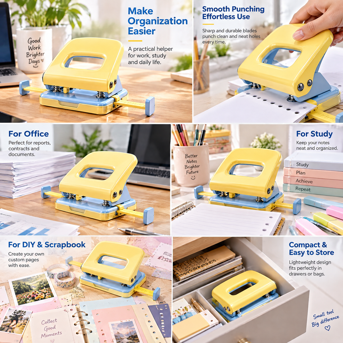 Weoasrt™ Pastel Desktop Paper Hole Punch