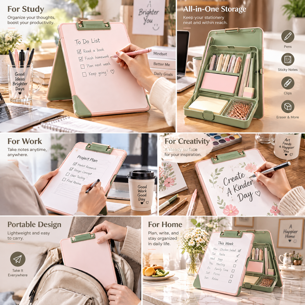 Weoasrt™ Portable Storage Clipboard Organizer