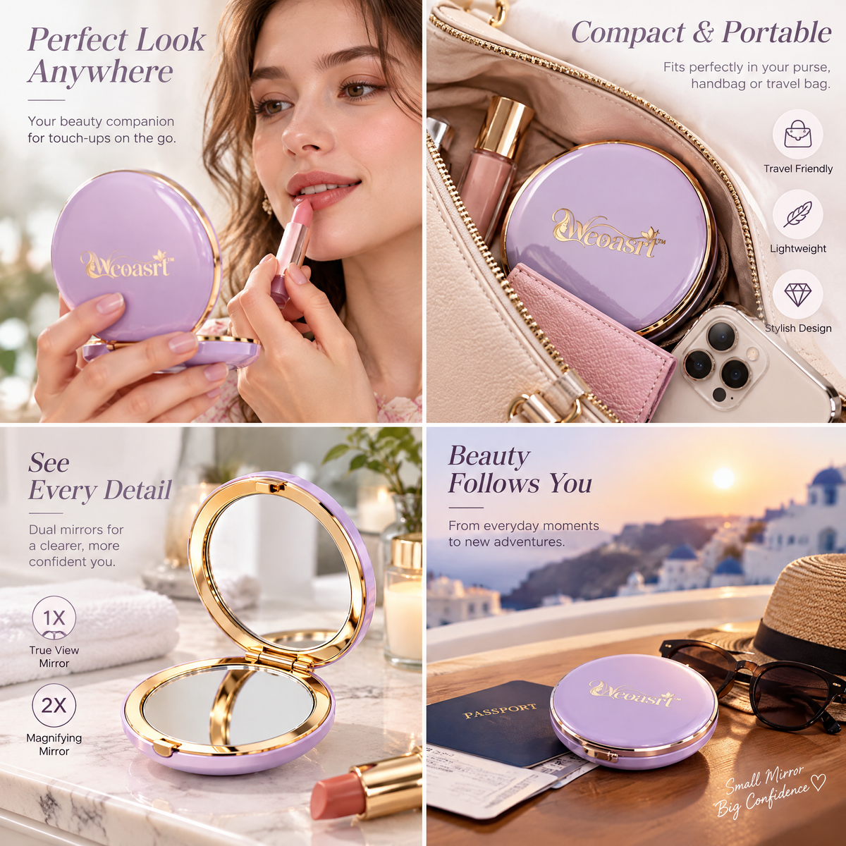 Weoasrt™ Elegant Folding Compact Makeup Mirror