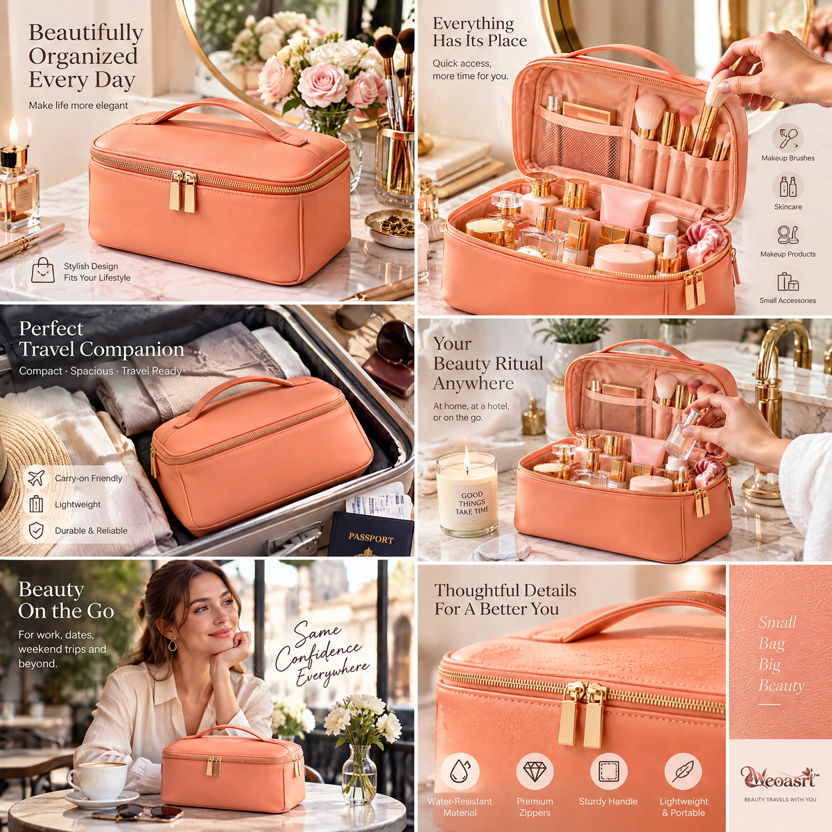 Weoasrt™ Luxury Cosmetic Travel Organizer Bag